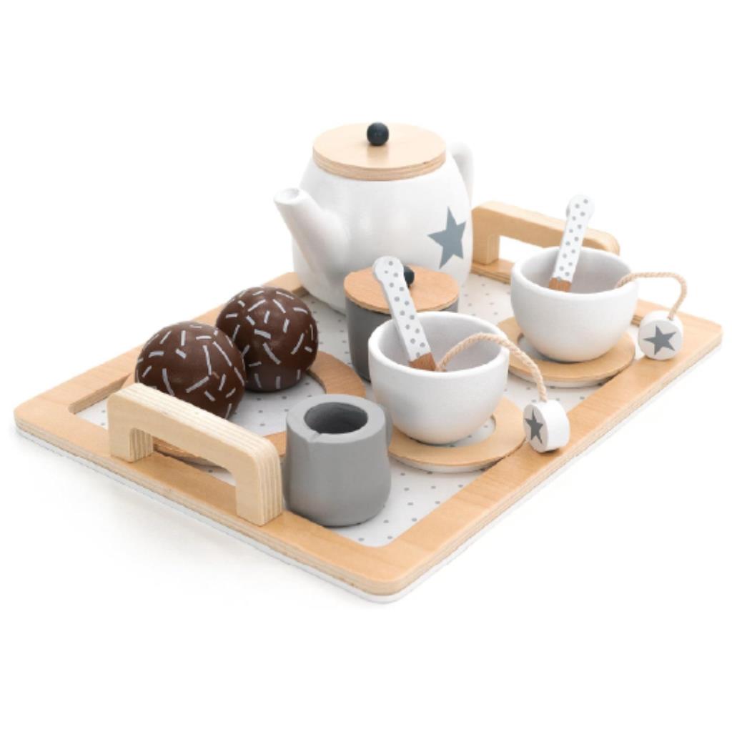 Premium Wooden Tea Party Play Set – 12-Piece Pretend Play for Kids